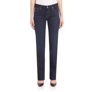 7 for All Mankind Kimmie Straight Leg Jeans Pants Dark Dusk‎ Indigo - 24